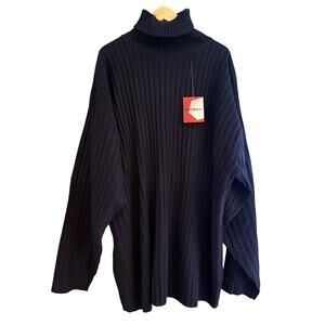 NWT Southpole 3XL Navy Blue Ribbed Turtleneck Sweater Oversized Tek-Spec Korea